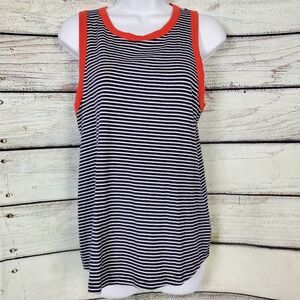 Old Navy Navy Stripe Sleeveless Tank Top Women’s Large Red Trim